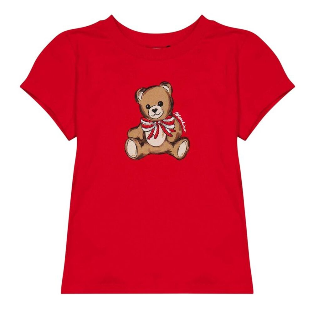 Moschino Childrens/Kids Teddy Bear Soft Regular T-Shirt / Poppy Red